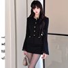 Luxury Fashion Jacket Top for Women, Autumn and Winter New Style, Waist-Cinching, Hip-Hugging, Two-Piece Set with a Short Skirt