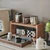Wooden Storage Rack Nordic Japanese Style Desktop Solid Wood Storage Household Double-Layer Tea Set Coffee Cup Multi-Functional Storage