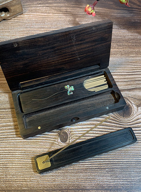 紫光檀香盒掌中升级版卧香盒卧香炉檀木香筒便捷款香盒直供