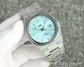 Prx steel band mechanical tiffany blue plaid