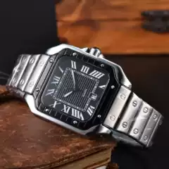 Foreign trade men's stainless steel 3-pin square NIRICHA watch quartz second run calendar watch manufacturers wholesale a piece