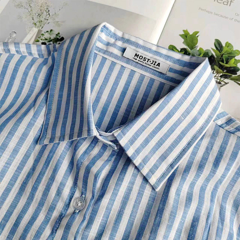 少量 限定 品牌单 蓝白竖条纹卫衣叠穿伴侣假领子女衬衣衬衫,淘宝优惠券,粉丝福利购,淘宝优惠卷