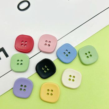 Square Resin Four-eye Button Children's Shirt Knitwear Coat Coat Cashmere Sweater Button Hand-stitched Decorative Buckle