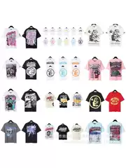 Cross-border 24ss Hell Star Hellstar European and American-style High Street Short-sleeved Trendy Men's and Women's T-shirts Niche Beauty Tide