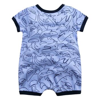 Manufacturer Wholesale Baby Jumpsuit Pure Cotton Baby Robe Pure Cotton Short-Sleeved Rompers Baby Children's Clothing Summer Pajamas