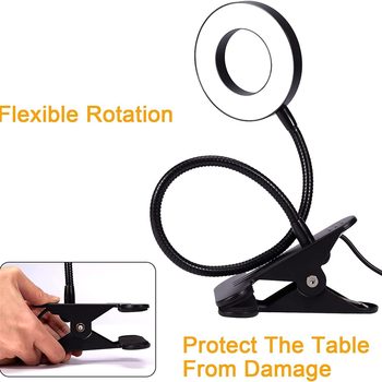 Clip Table Lamp Creative USB Student Eye Protection Reading Table Lamp Universal Hose Bedside Lamp 3 Tone Light Clip Lamp
