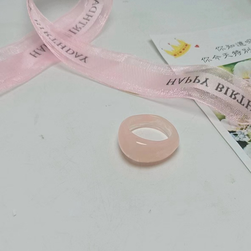 现货树脂醋酸戒指女混合彩色圆形方形指环套装外贸内销指圈批发