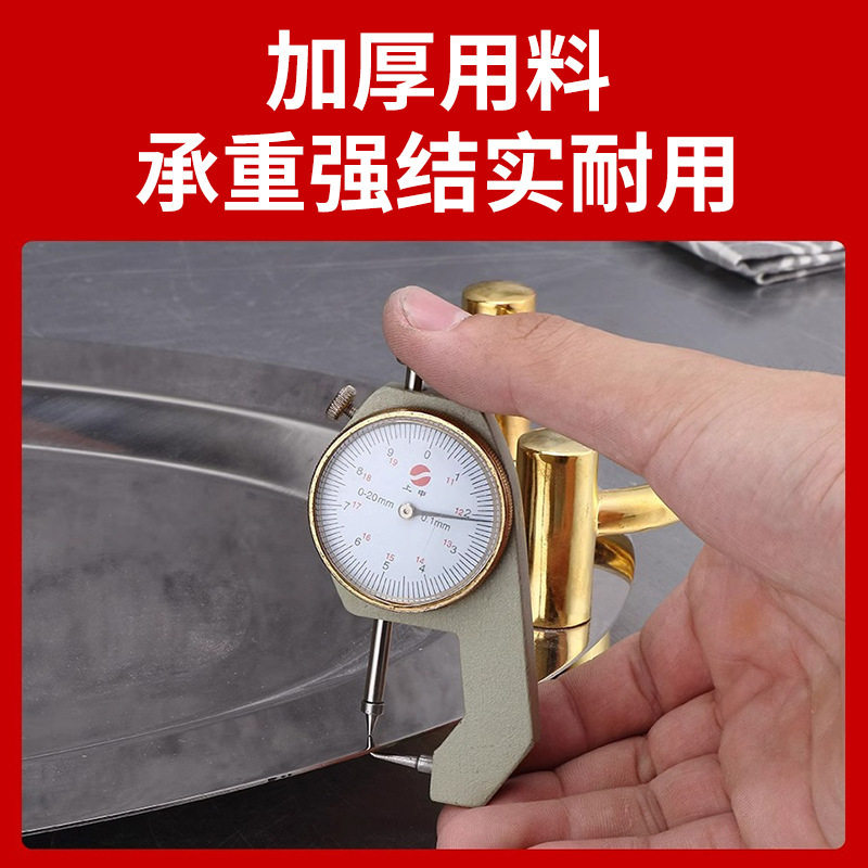 Thickened Stainless Steel Mirrored Plate with Ears, Round Square Flats Bottom Tray, Snack Tray, Commercial Dining Tray, Hotel Buffet Tray