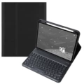 Elegant black leather case + ordinary keyboard (round keycaps)