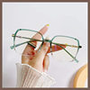 New anti-blue light glasses frame fashion generous frame big face slimming Plain Street flat mirror female myopia finished mirror