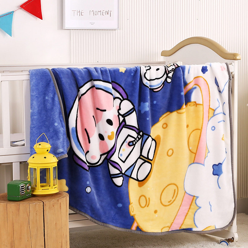 Children's Blanket Summer Thin Single Layer Cartoon Baby Coral Fleece Cover Blanket Baby Bed Sheet Kindergarten Nap Blanket Wholesale