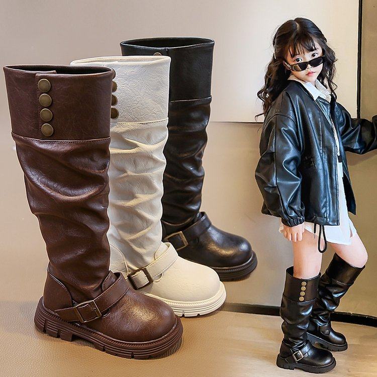 Western Cowboy Wasteland Style Long High Boots for Women 2025 Autumn and Winter New Thick-Soled Pile Boots Two-Wear Knight Boots