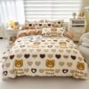 Small fresh aloe vera cotton four-piece set student dormitory three-piece sheets washed cotton quilt cover bedding wholesale