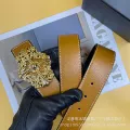 Earthy yellow + crow heart gold buckle