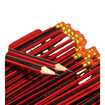 Hexagonal Pole Strip Small Leather Pencil Painting Sketch Pencil Primary School Student Learning Stationery Eraser Pencil Wholesale