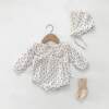 2025 Spring and Autumn New Baby Girl Floral Coverall Infant Lace Doll Collar Princess Jumpsuit