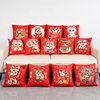 2026 Year of the Horse Has a Great Start, Red Festive Pillowcase, Waist Pillow with Printed Logo, New Year Living Room Sofa Decoration