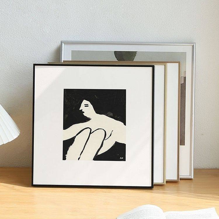 Aluminum Alloy Picture Frame Simple Narrow Edge Outer Frame Advertising Poster Frame Puzzle Wall Hanging Photo Frame Any Size