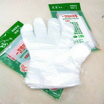 Disposable gloves catering food household transparent PE plastic thin kitchen gloves edible hygiene gloves wholesale