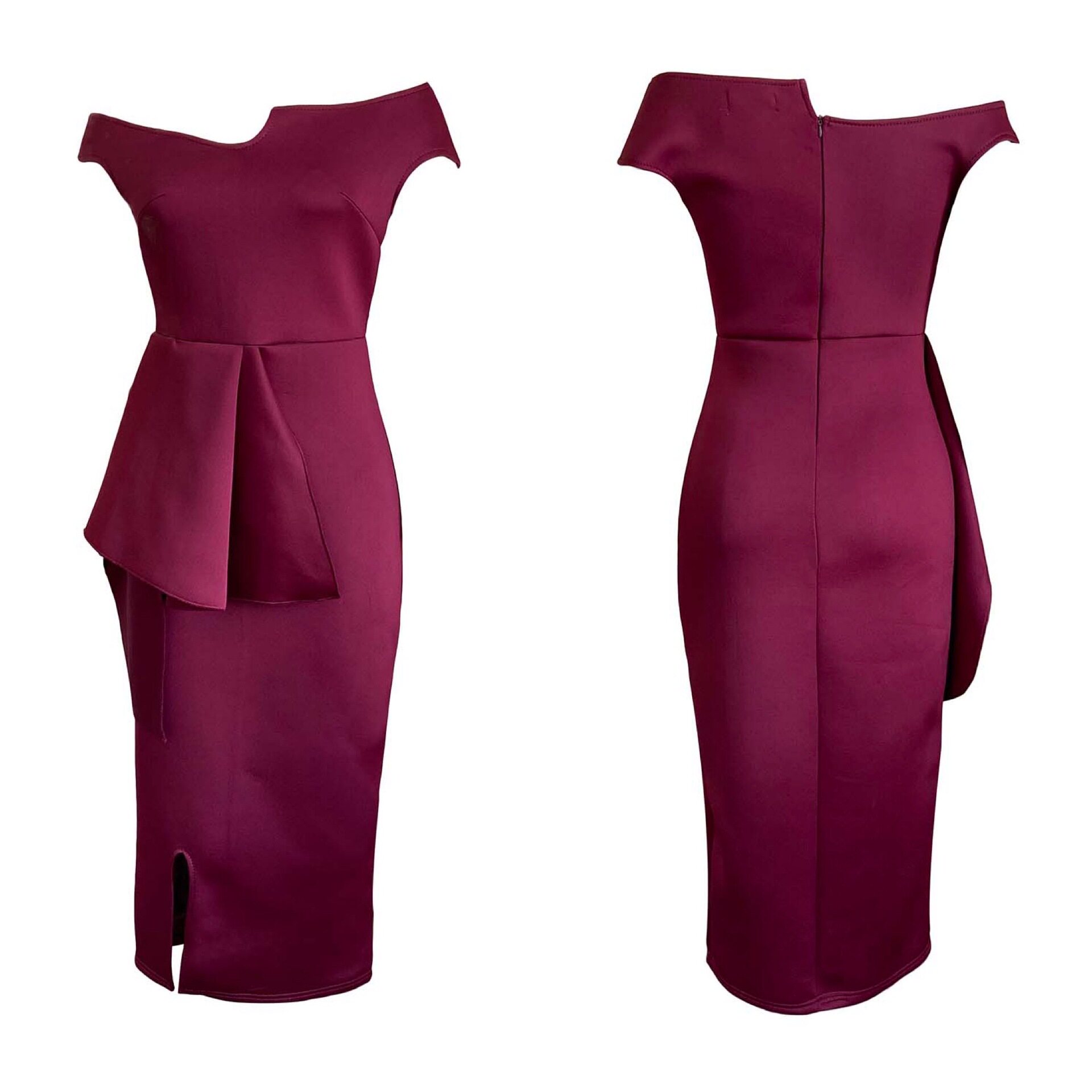 Plus Size Fashionable Womens Dress High Waist Midi Length Elegant Style Perfect for Work or Special Occasions