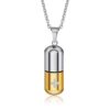 Healing Style Openable Titanium Steel Capsule Pill Necklace ins Trendy People Street Stainless Steel Pendant Hip Hop Accessories