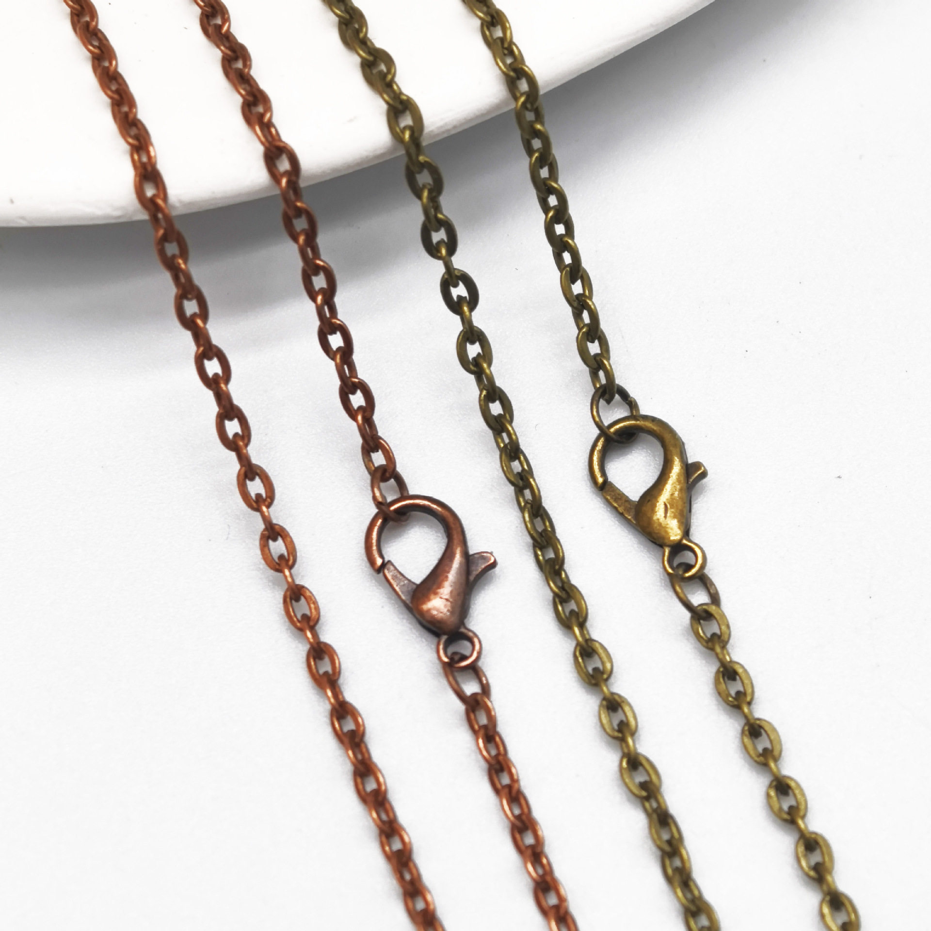 服饰饰品配件项链链条批发 十字平压链 O字链 吊坠配链 挂龙虾扣