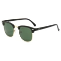 C12-bright black gold frame-dark green film