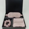 Foreign trade silk gift box three-piece set silk zipper pillowcase silk eye mask silk hair ring set gift gift