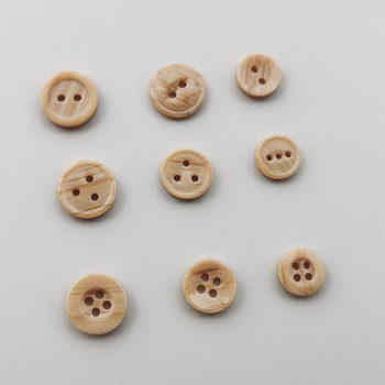 Resin Buttons with Wood Grain Effect, Two-Hole, Three-Hole, Four-Hole, Solid Color Wooden Buttons for Shirts and Sweaters