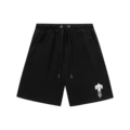 Style 734 Black Print White Shorts