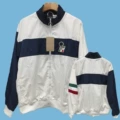Italian retro navy blue windproof hoodless windbreaker 5