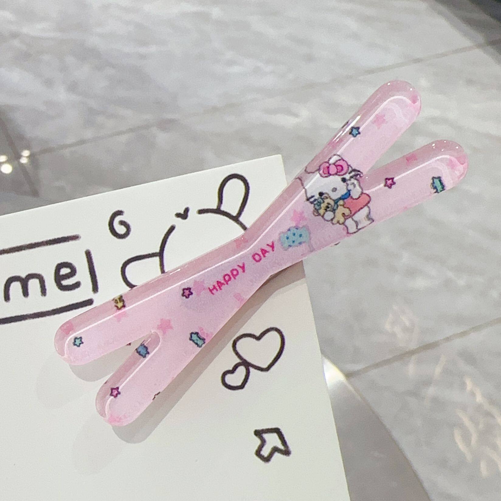 甜美少女心透色KT猫发夹可爱学生刘海夹侧边夹ins高颜值发卡发饰