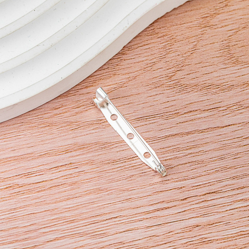 厂家批发金属电镀有孔别针铁质简针徽章领花保险胸针DIY饰品配件