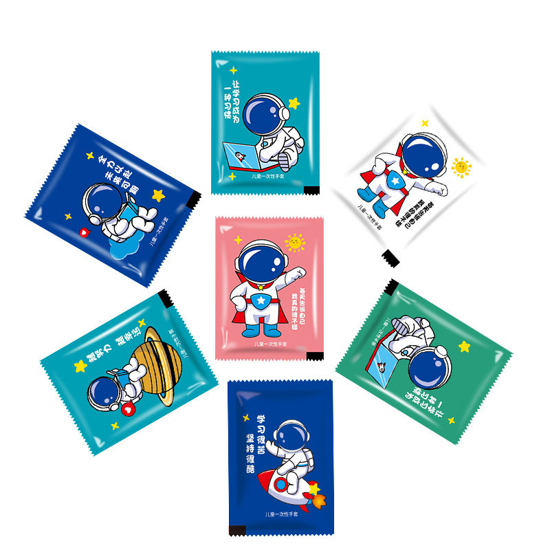 Children's disposable gloves kindergarten students Children's thickened catering takeaway lobster transparent household food grade