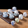 Japanese Style Steamed Egg Cup Colored Tea Bowl Steaming Cup Dessert Cover Bowl Japanese and Korean Cuisine and Wind High Temperature Ceramic Tableware