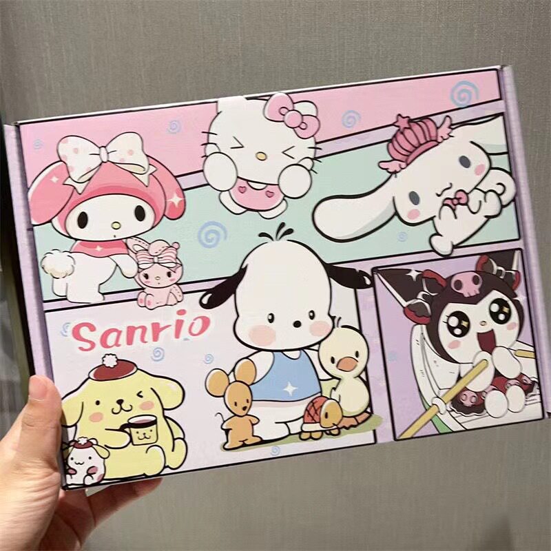 Cute Sanrio Flying Machine Box Ins High Color Value Split Mirror Thickened Box Student Gift Box Small Card Storage