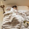 Blanket Imitation Rabbit Fur Blanket Bubble Fleece Blanket Double-Sided Thickened Office Nap Blanket Sofa Throw Blanket Blanket Quilt