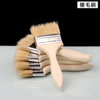 Wooden handle pig hair brush bristle brush pig hair paint brush barbecue brush hair brush not easy to Lint Factory wholesale