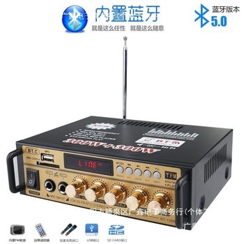 Mini small power amplifier speaker power amplifier card U disk radio DC 12V 220V Bluetooth power amplifier