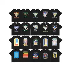 Cross-Border 2024 Spring and Summer New Casablanca Casablancalogo Printed Men's and Women's Loose Short-Sleeved T-Shirts