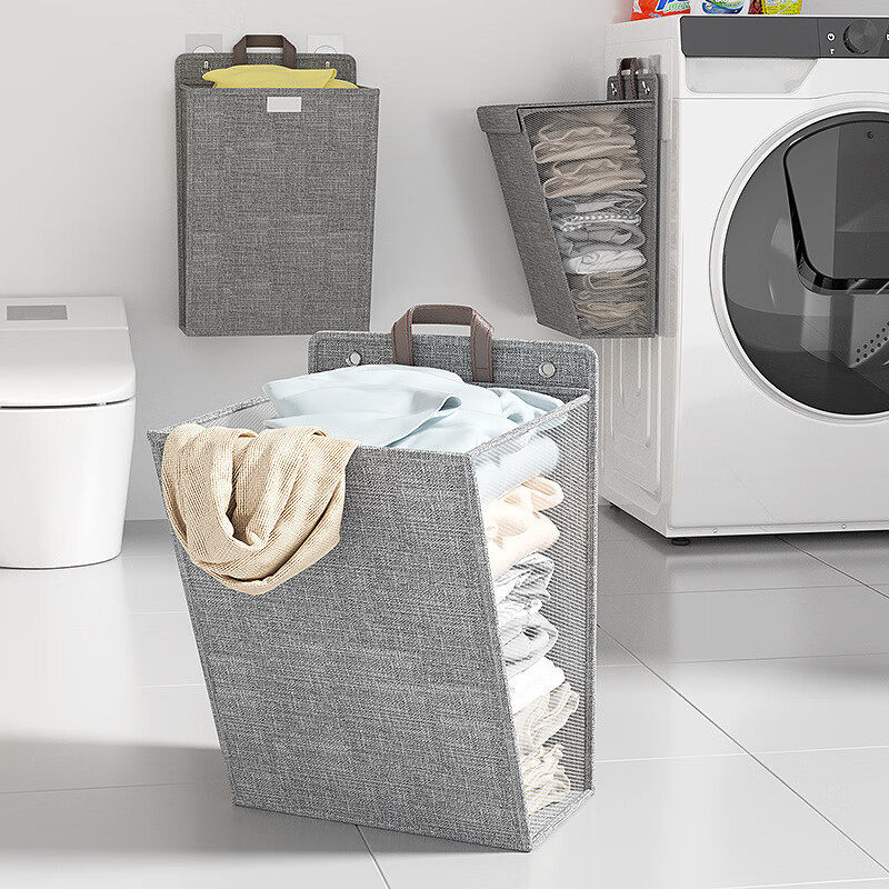 Bathroom Dirty Clothes Basket Foldableable Home Bedroom Dormitory Multi-Functional Storage Basket Hanging Behind the Door Wall Storage Basket