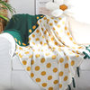 Cotton Polka Dot Contrast Knitted Leisure Blanket Office Nap Blanket Morandi Pure Cotton Sofa Towel Air Conditioning Blanket Cover Blanket