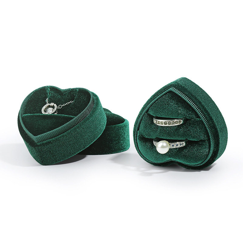 Kaito Heart-shaped Jewelry Box Velvet Ring Pair Ring Pendant Box Simple Exquisite Jewelry Storage Box with logo
