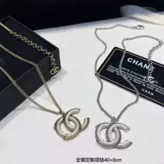 New Paris Style Big Letter Double C Necklace Fashion Light Luxury Acrylic White Letter Choker Sweater Chain Wholesale