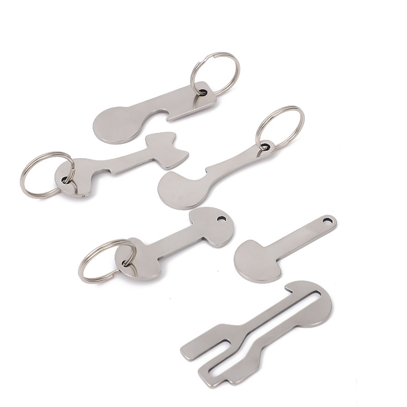 European and American Cross-Border Supermarket Cart Token Keychain Accessories Foreign Trade Supply Pendant Anti-Lost Label Key Tag