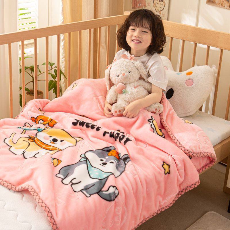 Double-Layer Thickened Children's Blanket Raschel Children's Blanket Cartoon Baby Blanket Kindergarten Blanket Cross-Border Children's Blanket Wholesale