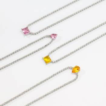 Europe and the United States retro in stock INS cross-border tennis zircon necklace emerald first-line factory direct sales