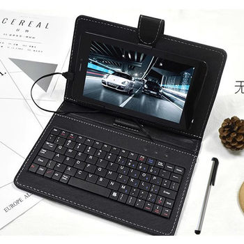 10.1 inch wired keyboard tablet PC protective case 7-10 inch mobile phone keyboard universal leather case factory wholesale