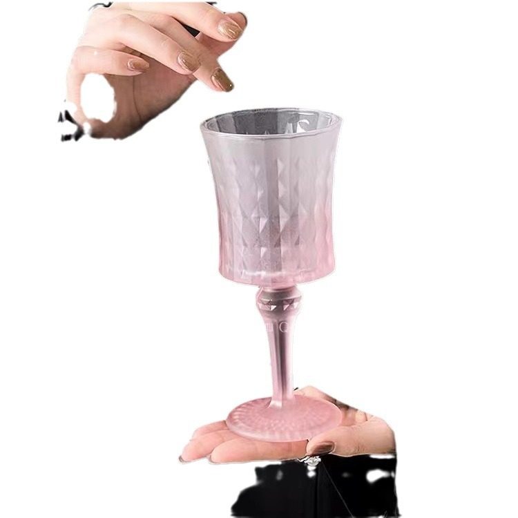 Shundish gradient pink girl Alice Diamond Glass Cup goblet light luxury wine wine glass champagne glass