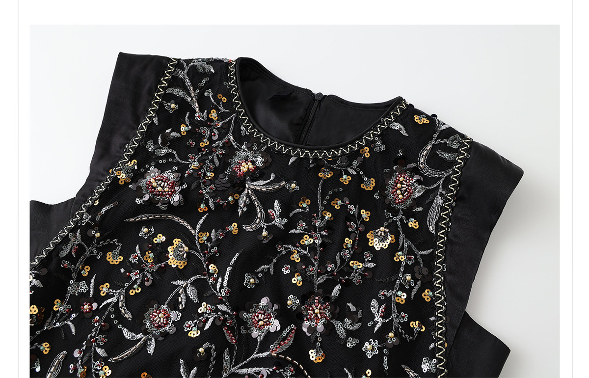 Bộ áo gile tua rua thêu sequin kèm chân váy dài họa tiết hoa — Chân váy ánh sáng (giao hàng trong 7 ngày), Chân váy ánh sáng (giao hàng trong ngày), Áo gile tua rua (giao hàng trong 7 ngày), Áo gile tua rua (giao hàng trong ngày)